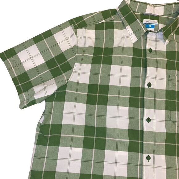 Columbia Sportswear Green and White Plaid Button Down Casual Shirt Size XL‎ - Picture 4 of 14